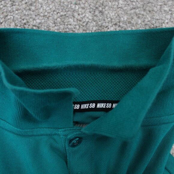 Nike SB Pique Polo Shirt Men Small Green Dri-Fit Vented Cotton/Poly S/S Pullover - Picture 11 of 15